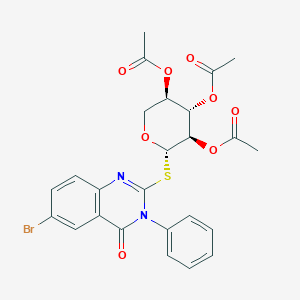 molecular formula C25H23BrN2O8S B288913 6-bromo-4-oxo-3-phenyl-3,4-dihydro-2-quinazolinyl 2,3,4-tri-O-acetyl-1-thiopentopyranoside 