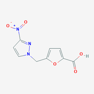 molecular formula C9H7N3O5 B2889134 5-[(3-硝基-1H-吡唑-1-基)甲基]-2-呋喃甲酸 CAS No. 1006432-94-5