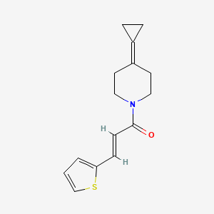 molecular formula C15H17NOS B2889138 (E)-1-(4-环丙基亚烷基哌啶-1-基)-3-(噻吩-2-基)丙-2-烯-1-酮 CAS No. 2097941-38-1