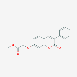 molecular formula C19H16O5 B2889143 2-[(2-氧代-3-苯基-2H-色烯-7-基)氧基]丙酸甲酯 CAS No. 869080-79-5