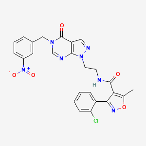3-(2-chlorophenyl)-5-methyl-N-(2-(5-(3-nitrobenzyl)-4-oxo-4,5-dihydro-1H-pyrazolo[3,4-d]pyrimidin-1-yl)ethyl)isoxazole-4-carboxamide