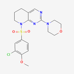 molecular formula C18H21ClN4O4S B2889164 4-(8-((3-Chloro-4-methoxyphenyl)sulfonyl)-5,6,7,8-tetrahydropyrido[2,3-d]pyrimidin-2-yl)morpholine CAS No. 2177365-95-4