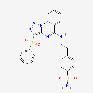 molecular formula C23H20N6O4S2 B2889167 4-(2-{[3-(Phenylsulfonyl)[1,2,3]triazolo[1,5-a]quinazolin-5-yl]amino}ethyl)benzenesulfonamide CAS No. 887211-19-0
