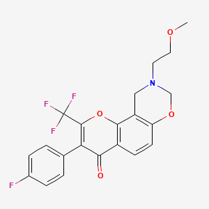 3-(4-fluorophenyl)-9-(2-methoxyethyl)-2-(trifluoromethyl)-9,10-dihydro-4H,8H-chromeno[8,7-e][1,3]oxazin-4-one