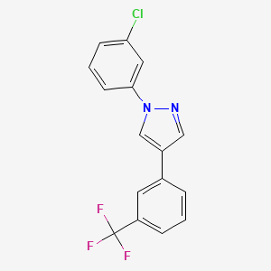 molecular formula C16H10ClF3N2 B2889184 1-(3-chlorophenyl)-4-[3-(trifluoromethyl)phenyl]-1H-pyrazole CAS No. 318288-92-5