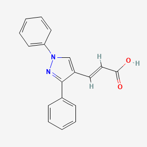 molecular formula C18H14N2O2 B2889186 3-(1,3-Diphenyl-1h-pyrazol-4-yl)-acrylic acid CAS No. 519137-38-3; 73221-47-3
