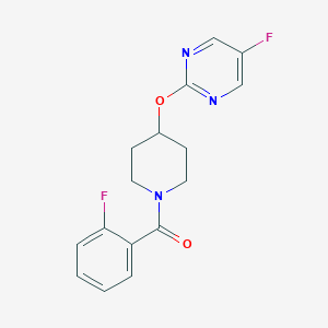 molecular formula C16H15F2N3O2 B2889187 (2-Fluorophenyl)-[4-(5-fluoropyrimidin-2-yl)oxypiperidin-1-yl]methanone CAS No. 2380063-07-8