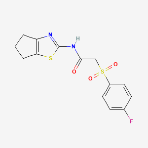 N-(5,6-dihydro-4H-cyclopenta[d]thiazol-2-yl)-2-((4-fluorophenyl)sulfonyl)acetamide