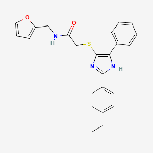 molecular formula C24H23N3O2S B2889194 2-((2-(4-乙基苯基)-5-苯基-1H-咪唑-4-基)硫代)-N-(呋喃-2-基甲基)乙酰胺 CAS No. 901233-17-8