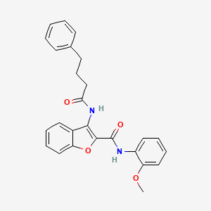 molecular formula C26H24N2O4 B2889200 N-(2-methoxyphenyl)-3-(4-phenylbutanamido)benzofuran-2-carboxamide CAS No. 887892-91-3