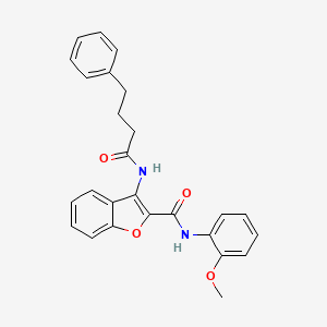 molecular formula C26H24N2O4 B2889200 N-(2-甲氧基苯基)-3-(4-苯基丁酰胺基)苯并呋喃-2-甲酰胺 CAS No. 887892-91-3