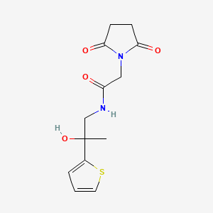 2-(2,5-dioxopyrrolidin-1-yl)-N-(2-hydroxy-2-(thiophen-2-yl)propyl)acetamide