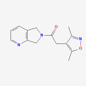 molecular formula C14H15N3O2 B2889205 2-(3,5-dimethylisoxazol-4-yl)-1-(5H-pyrrolo[3,4-b]pyridin-6(7H)-yl)ethanone CAS No. 2309708-52-7