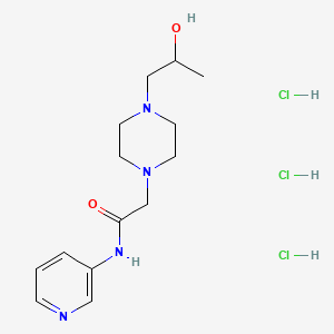 molecular formula C14H25Cl3N4O2 B2889206 2-(4-(2-hydroxypropyl)piperazin-1-yl)-N-(pyridin-3-yl)acetamide trihydrochloride CAS No. 1396883-89-8