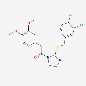 molecular formula C20H20Cl2N2O3S B2889208 1-(2-((3,4-dichlorobenzyl)thio)-4,5-dihydro-1H-imidazol-1-yl)-2-(3,4-dimethoxyphenyl)ethanone CAS No. 892459-69-7