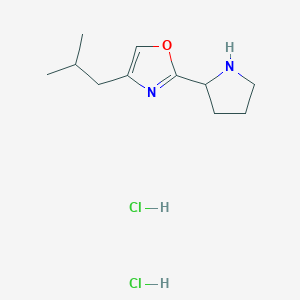 molecular formula C11H20Cl2N2O B2889215 4-(2-Methylpropyl)-2-(pyrrolidin-2-yl)-1,3-oxazole dihydrochloride CAS No. 2097932-71-1
