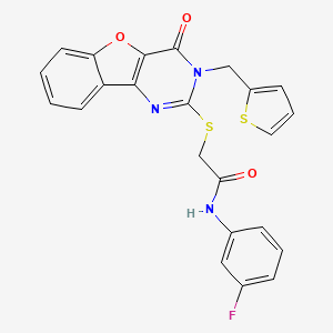 N-(3-fluorophenyl)-2-((4-oxo-3-(thiophen-2-ylmethyl)-3,4-dihydrobenzofuro[3,2-d]pyrimidin-2-yl)thio)acetamide