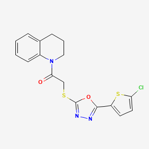 2-[[5-(5-chloro-2-thiophenyl)-1,3,4-oxadiazol-2-yl]thio]-1-(3,4-dihydro-2H-quinolin-1-yl)ethanone