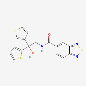 molecular formula C17H13N3O2S3 B2889229 N-(2-hydroxy-2-(thiophen-2-yl)-2-(thiophen-3-yl)ethyl)benzo[c][1,2,5]thiadiazole-5-carboxamide CAS No. 2034236-58-1