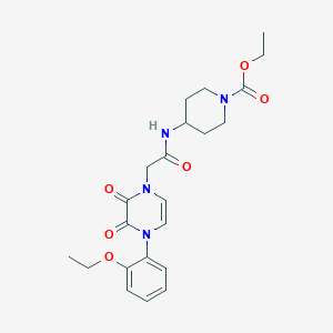 ethyl 4-(2-(4-(2-ethoxyphenyl)-2,3-dioxo-3,4-dihydropyrazin-1(2H)-yl)acetamido)piperidine-1-carboxylate