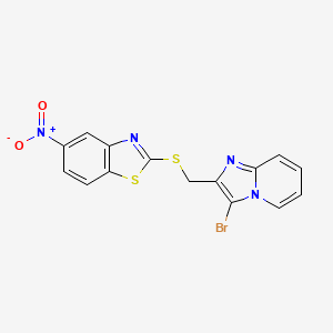 2-(((3-Bromoimidazo[1,2-a]pyridin-2-yl)methyl)thio)-5-nitrobenzo[d]thiazole