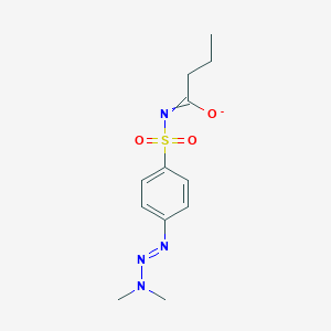 molecular formula C12H17N4O3S- B288924 butanoyl({4-[(1E)-3,3-dimethyltriaz-1-en-1-yl]phenyl}sulfonyl)azanide 