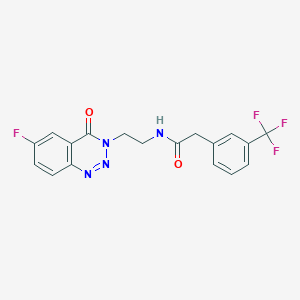 molecular formula C18H14F4N4O2 B2889251 N-(2-(6-氟-4-氧代苯并[d][1,2,3]三嗪-3(4H)-基)乙基)-2-(3-(三氟甲基)苯基)乙酰胺 CAS No. 1903308-30-4