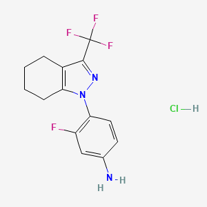 (3-Fluoro-4-[3-(trifluoromethyl)-4,5,6,7-tetrahydro-1H-indazol-1-yl]phenyl)amine hydrochloride