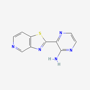 molecular formula C10H7N5S B2889257 3-([1,3]Thiazolo[4,5-c]pyridin-2-yl)pyrazin-2-amine CAS No. 1491658-55-9
