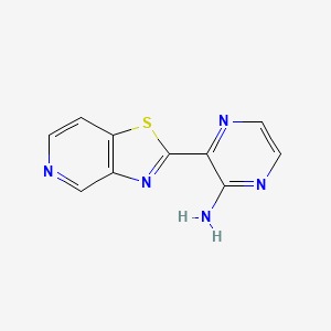 molecular formula C10H7N5S B2889257 3-([1,3]噻唑并[4,5-c]吡啶-2-基)吡嗪-2-胺 CAS No. 1491658-55-9