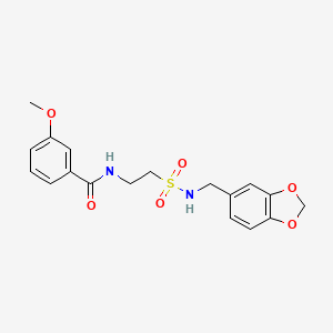 N-(2-(N-(benzo[d][1,3]dioxol-5-ylmethyl)sulfamoyl)ethyl)-3-methoxybenzamide