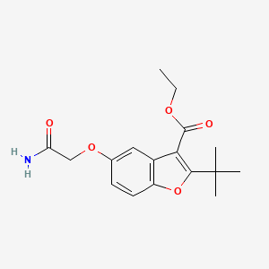 molecular formula C17H21NO5 B2889275 Ethyl 5-(2-amino-2-oxoethoxy)-2-tert-butyl-1-benzofuran-3-carboxylate CAS No. 384802-65-7