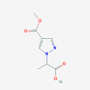 molecular formula C8H10N2O4 B2889279 2-[4-(Methoxycarbonyl)-1H-pyrazol-1-YL]propanoic acid CAS No. 1006494-90-1