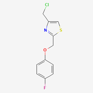 molecular formula C11H9ClFNOS B2889290 4-(Chloromethyl)-2-[(4-fluorophenoxy)methyl]-1,3-thiazole CAS No. 871497-65-3