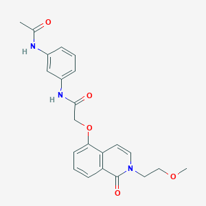 N-(3-acetamidophenyl)-2-[2-(2-methoxyethyl)-1-oxoisoquinolin-5-yl]oxyacetamide