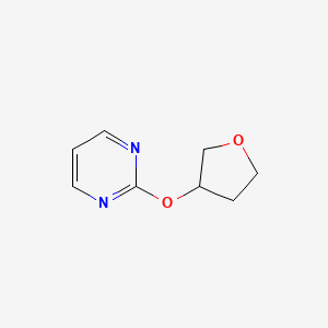 molecular formula C8H10N2O2 B2889297 2-(Oxolan-3-yloxy)pyrimidine CAS No. 2196214-65-8