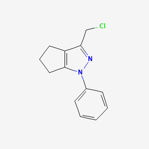 molecular formula C13H13ClN2 B2889298 3-(chloromethyl)-1-phenyl-1H,4H,5H,6H-cyclopenta[c]pyrazole CAS No. 123345-76-6