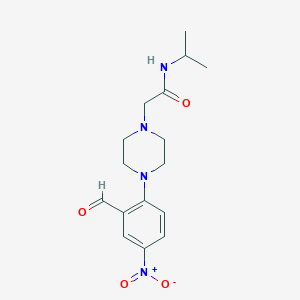 molecular formula C16H22N4O4 B2889306 2-[4-(2-formyl-4-nitrophenyl)piperazin-1-yl]-N-propan-2-ylacetamide CAS No. 848299-06-9