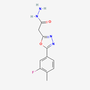 molecular formula C11H11FN4O2 B2889307 2-[5-(3-Fluoro-4-methylphenyl)-1,3,4-oxadiazol-2-yl]acetohydrazide CAS No. 1326857-74-2