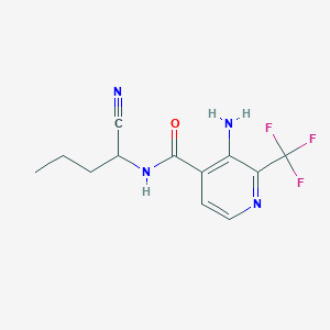 molecular formula C12H13F3N4O B2889310 3-Amino-N-(1-cyanobutyl)-2-(trifluoromethyl)pyridine-4-carboxamide CAS No. 2249106-84-9