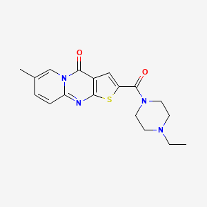 molecular formula C18H20N4O2S B2889315 2-(4-ethylpiperazine-1-carbonyl)-7-methyl-4H-pyrido[1,2-a]thieno[2,3-d]pyrimidin-4-one CAS No. 1021260-70-7