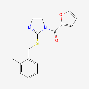 furan-2-yl(2-((2-methylbenzyl)thio)-4,5-dihydro-1H-imidazol-1-yl)methanone