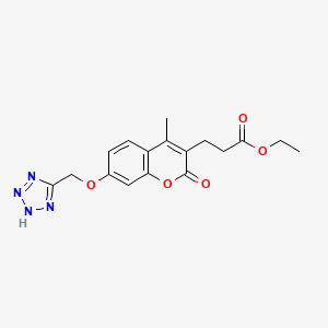 molecular formula C17H18N4O5 B2889326 ethyl 3-[4-methyl-2-oxo-7-(1H-tetrazol-5-ylmethoxy)-2H-chromen-3-yl]propanoate CAS No. 896811-63-5