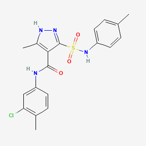 molecular formula C19H19ClN4O3S B2889328 N-(3-chloro-4-methylphenyl)-3-methyl-5-[(4-methylphenyl)sulfamoyl]-1H-pyrazole-4-carboxamide CAS No. 1322720-83-1