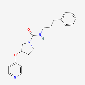 molecular formula C19H23N3O2 B2889330 N-(3-苯基丙基)-3-(吡啶-4-氧基)吡咯烷-1-甲酰胺 CAS No. 2034432-22-7