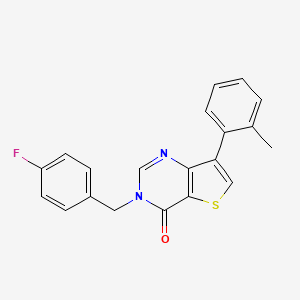 molecular formula C20H15FN2OS B2889334 3-(4-氟苄基)-7-(2-甲基苯基)噻吩并[3,2-d]嘧啶-4(3H)-酮 CAS No. 1207005-39-7