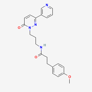 molecular formula C22H24N4O3 B2889337 3-(4-methoxyphenyl)-N-(3-(6-oxo-3-(pyridin-3-yl)pyridazin-1(6H)-yl)propyl)propanamide CAS No. 1021137-67-6