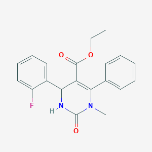 molecular formula C20H19FN2O3 B2889340 Ethyl 4-(2-fluorophenyl)-1-methyl-2-oxo-6-phenyl-1,2,3,4-tetrahydropyrimidine-5-carboxylate CAS No. 300697-67-0