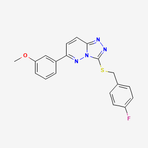 molecular formula C19H15FN4OS B2889346 3-((4-Fluorobenzyl)thio)-6-(3-methoxyphenyl)-[1,2,4]triazolo[4,3-b]pyridazine CAS No. 891094-64-7