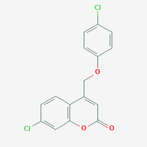 molecular formula C16H10Cl2O3 B288935 7-Chloro-4-[(4-chlorophenoxy)methyl]chromen-2-one 